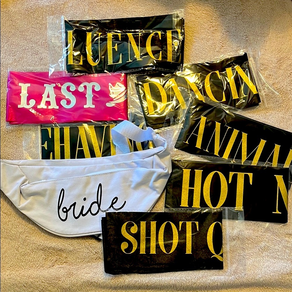 Bride Fanny Pack and Sashes Set bachelorette party